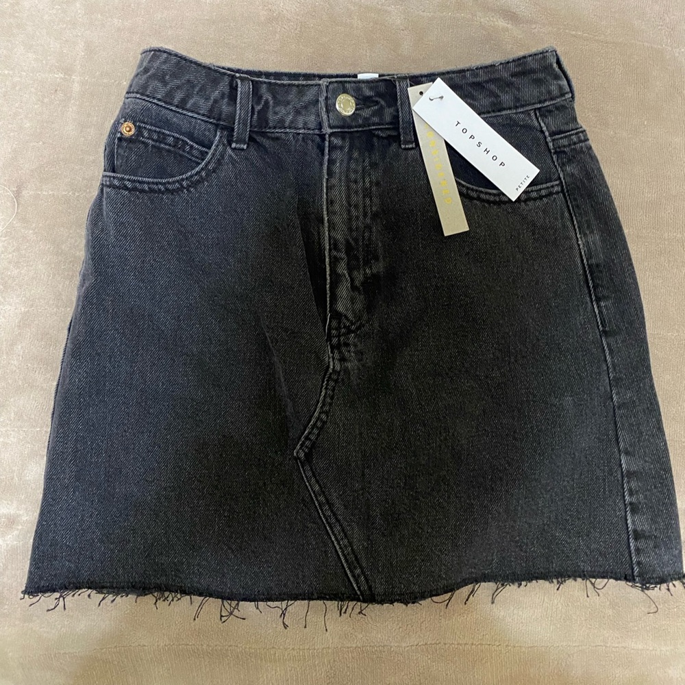 Womens Topshop petite denim skirt